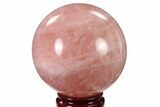 Polished Rose Quartz Sphere - Madagascar #136286-1